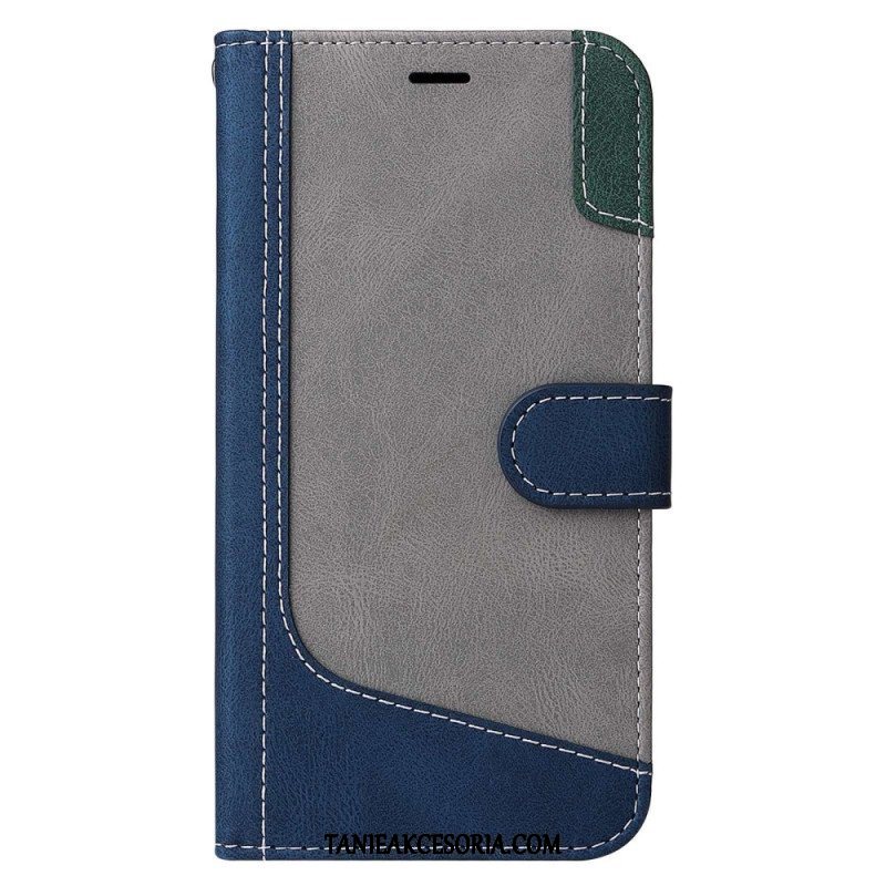 Etui Folio do Xiaomi 12 / 12X z Łańcuch Trójkolorowy Pasek