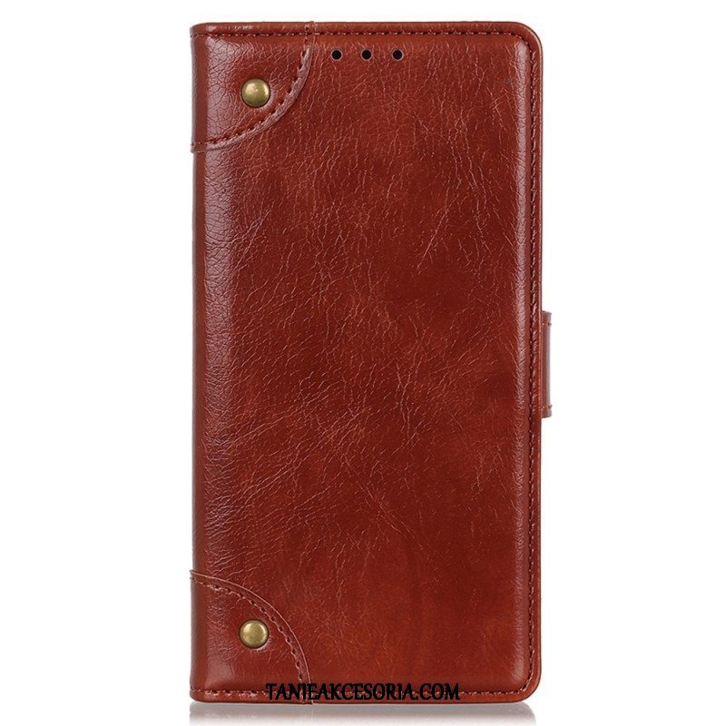 Etui Folio do Xiaomi 12T / 12T Pro Nity W Stylu Vintage Ze Skóry Nappa