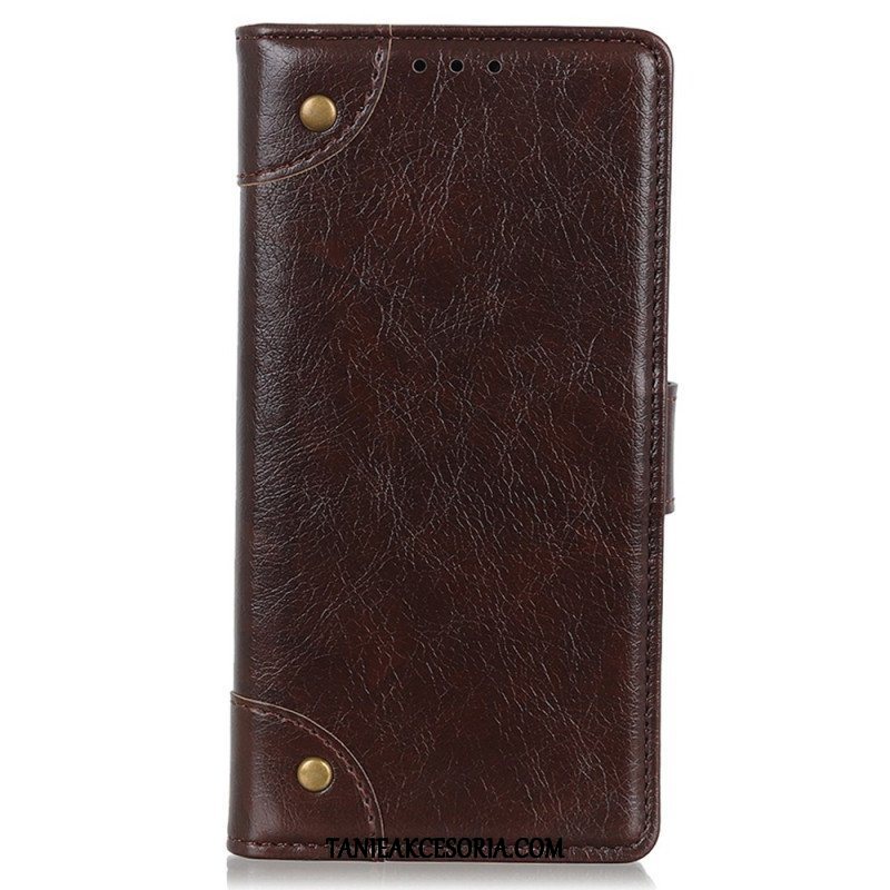 Etui Folio do Xiaomi 12T / 12T Pro Nity W Stylu Vintage Ze Skóry Nappa