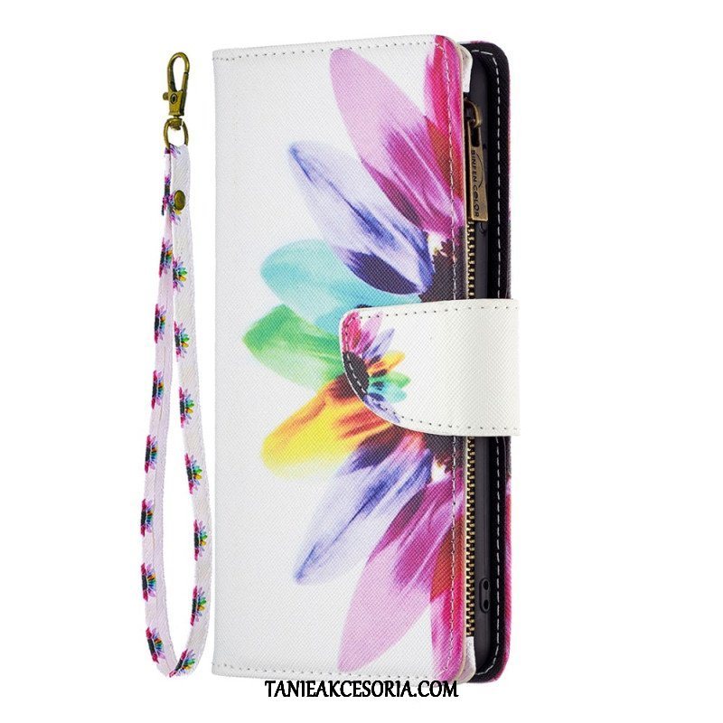 Etui Folio do Xiaomi 13 Kieszonka Zapinana Na Zamek W Kwiaty