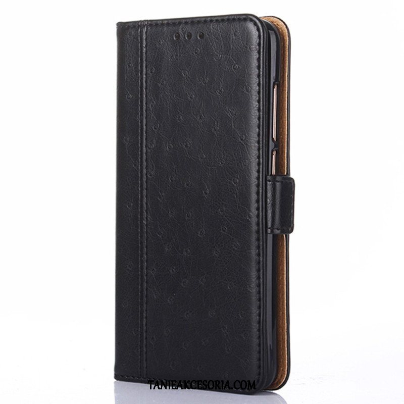 Etui Folio do Xiaomi 13 Tekstura Skóry Strusia