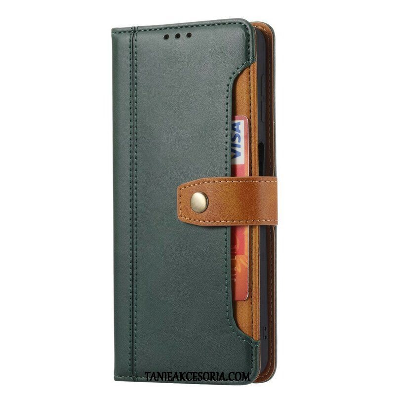 Etui Folio do Xiaomi Redmi Note 10 / 10S Przedni Uchwyt Na Kartę I Pasek