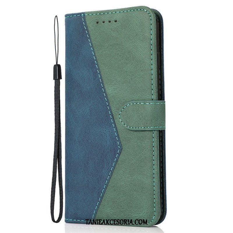 Etui Folio do Xiaomi Redmi Note 10 Pro Dwukolorowa Trójkątna Sztuczna Skóra