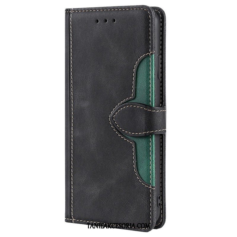 Etui Folio do Xiaomi Redmi Note 11 / 11S Dwukolorowa Stylowa Sztuczna Skóra