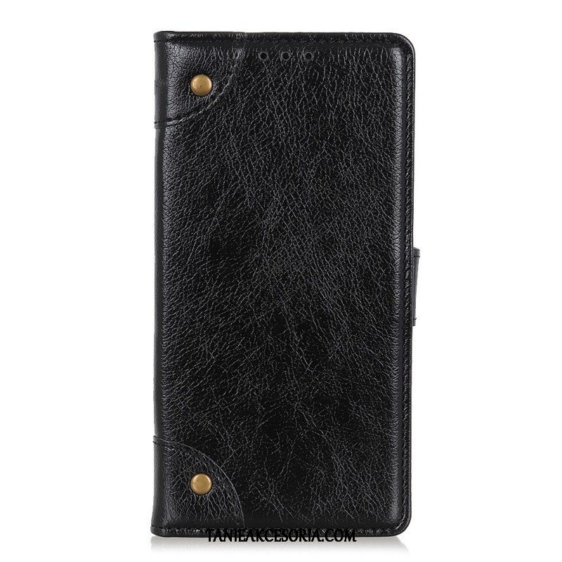 Etui Folio do Xiaomi Redmi Note 11 Pro / 11 Pro 5G Nity W Stylu Vintage Ze Skóry Nappa