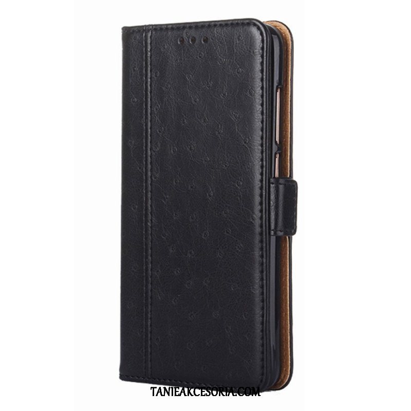 Etui Folio do Xiaomi Redmi Note 11 Pro / 11 Pro 5G Tekstura Skóry Strusia