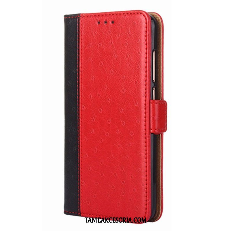 Etui Folio do Xiaomi Redmi Note 11 Pro / 11 Pro 5G Tekstura Skóry Strusia