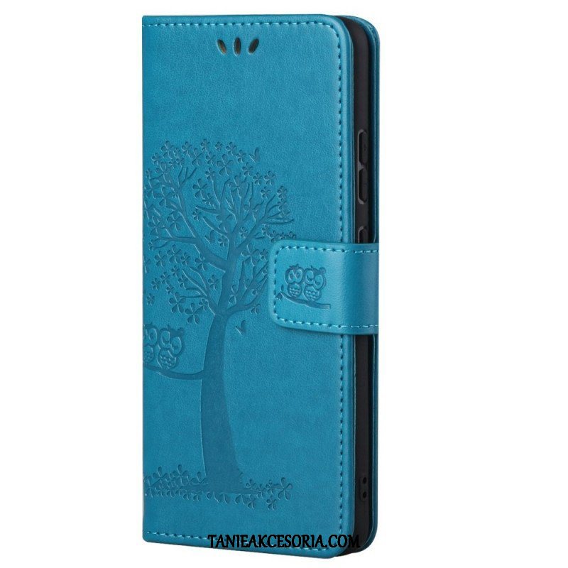 Etui Folio do Xiaomi Redmi Note 11 Pro / 11 Pro 5G z Łańcuch Drzewo Stringów I Sowy