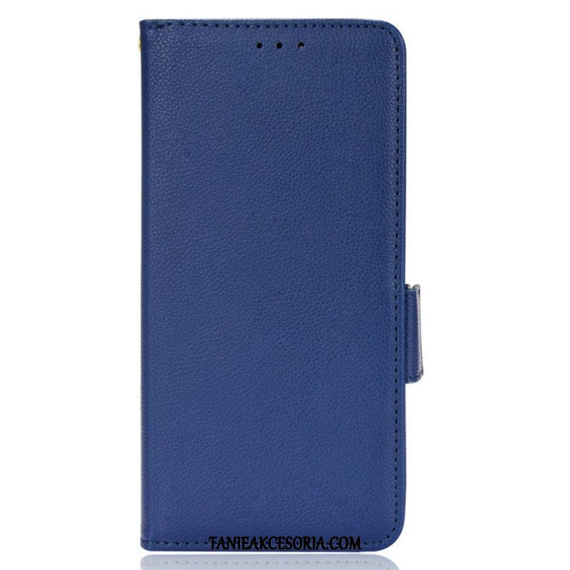 Etui Folio do Xiaomi Redmi Note 11 Pro Plus 5G Podwójne Zapięcie Ze Skóry Litchi