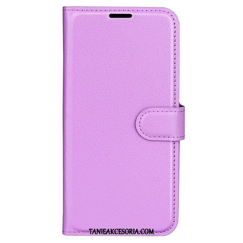 Etui Folio do Xiaomi Redmi Note 12 5G Klasyczny Efekt Skóry Liczi