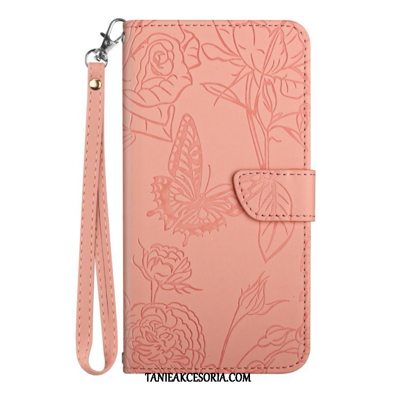 Etui Folio do Xiaomi Redmi Note 12 5G Motyle I Smycz