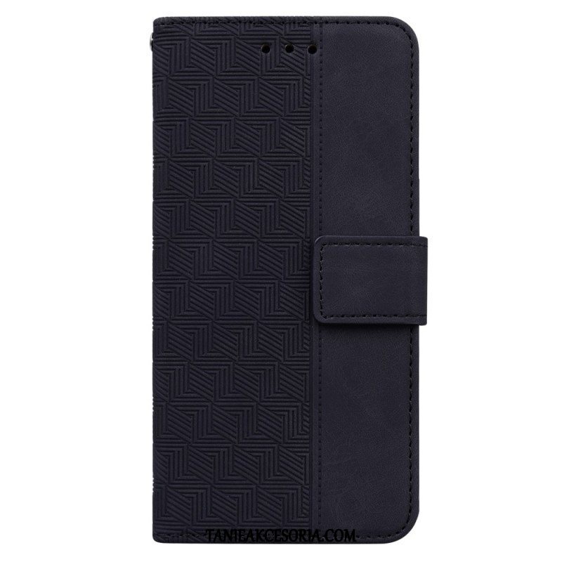 Etui Folio do Xiaomi Redmi Note 12 5G z Łańcuch Pasiasty Wzór