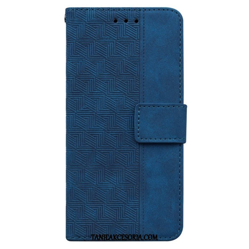 Etui Folio do Xiaomi Redmi Note 12 5G z Łańcuch Pasiasty Wzór