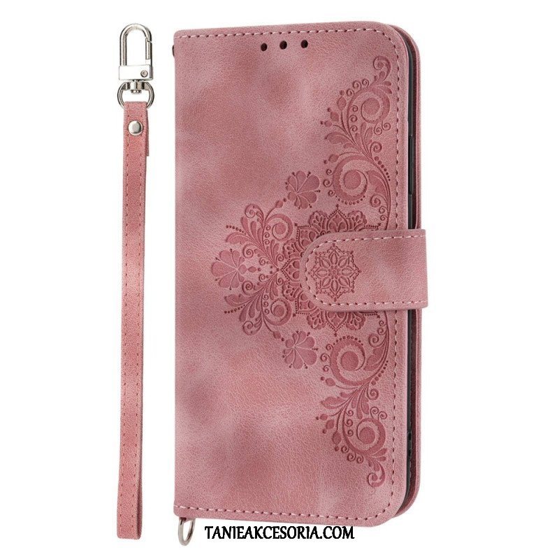 Etui Folio do Xiaomi Redmi Note 12 Pro Plus Mandala Ze Smyczą I Paskiem Na Ramię