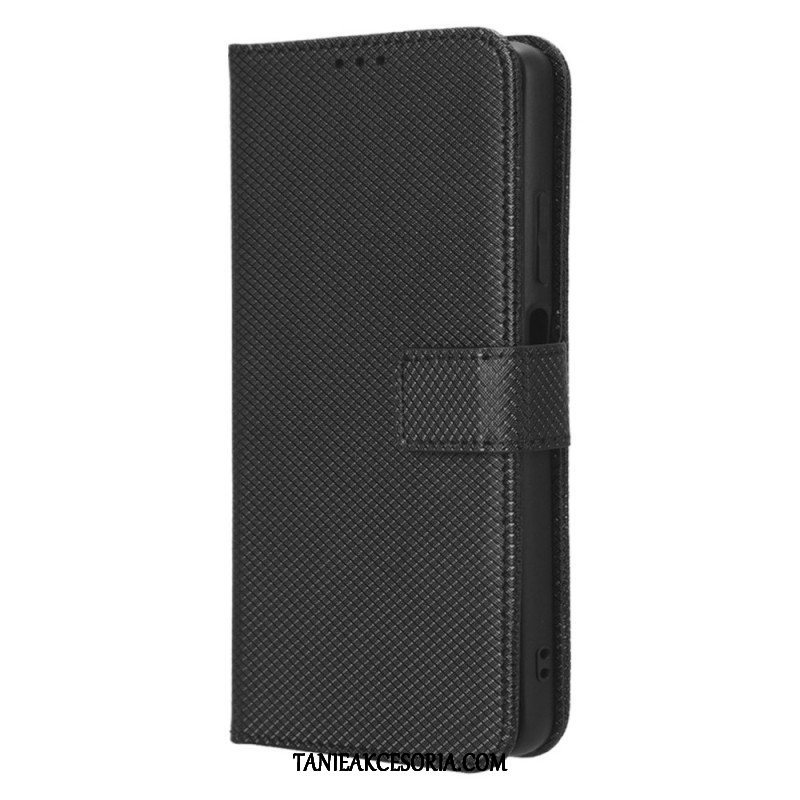 Etui Folio do Xiaomi Redmi Note 12 Pro Plus z Łańcuch Stylowa Sztuczna Skóra Z Paskami