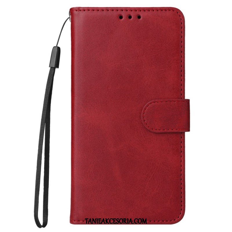 Etui Folio do Xiaomi Redmi Note 12 Pro Plus z Łańcuch Zwykły Z Paskiem