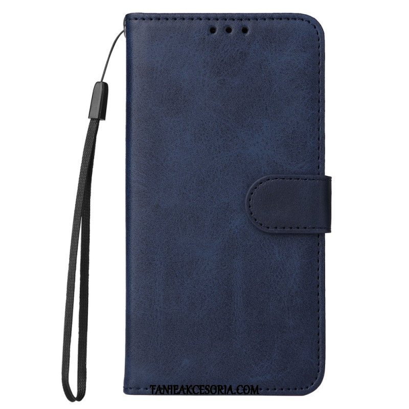 Etui Folio do Xiaomi Redmi Note 12 Pro Plus z Łańcuch Zwykły Z Paskiem