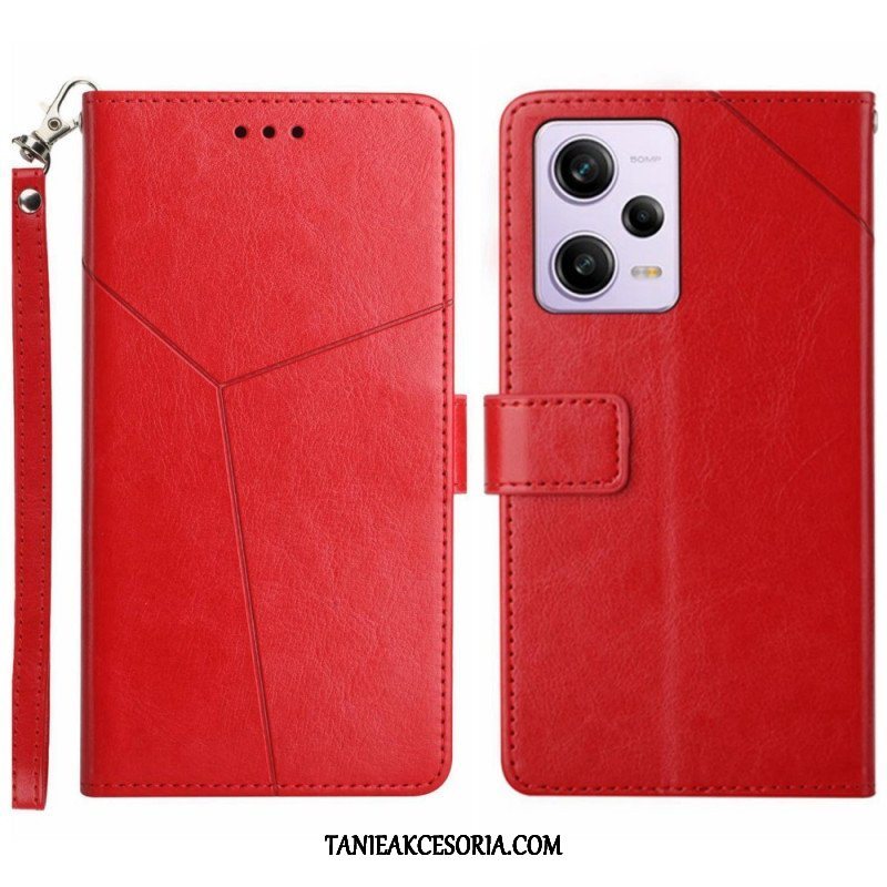 Etui Folio do Xiaomi Redmi Note 12 Pro z Łańcuch Projekt Z Paskami Y