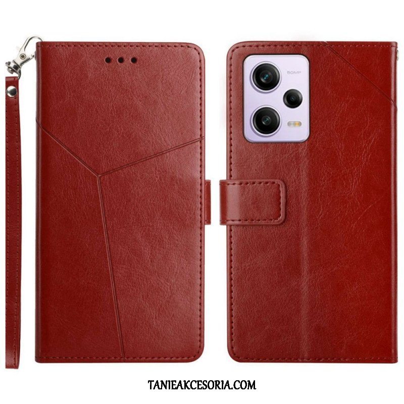 Etui Folio do Xiaomi Redmi Note 12 Pro z Łańcuch Projekt Z Paskami Y