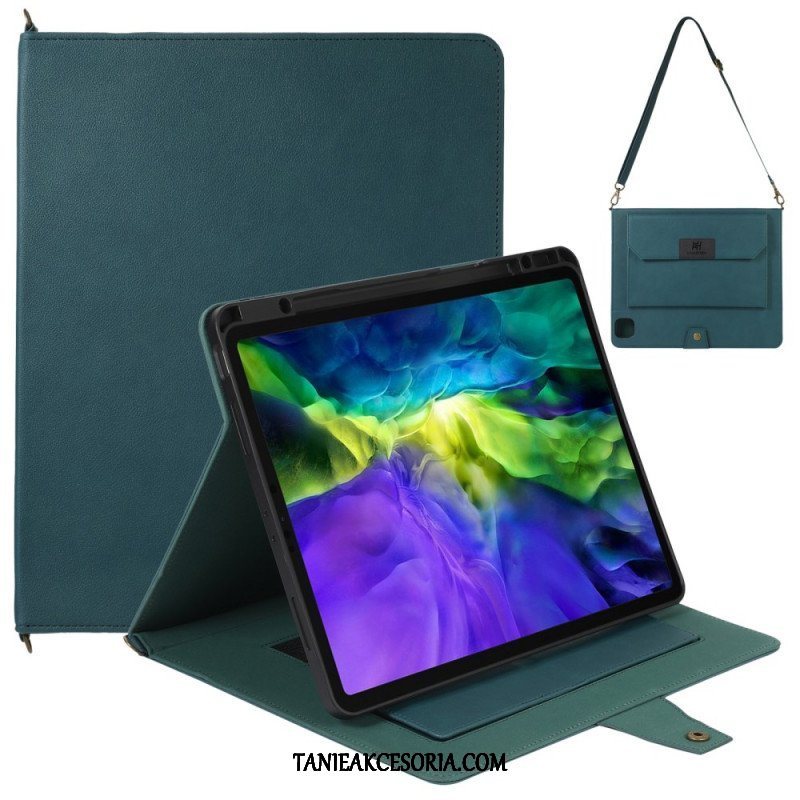 Etui Folio do iPad Pro 12.9" (2022) Pasek Na Ramię Rfid Z Efektem Skóry