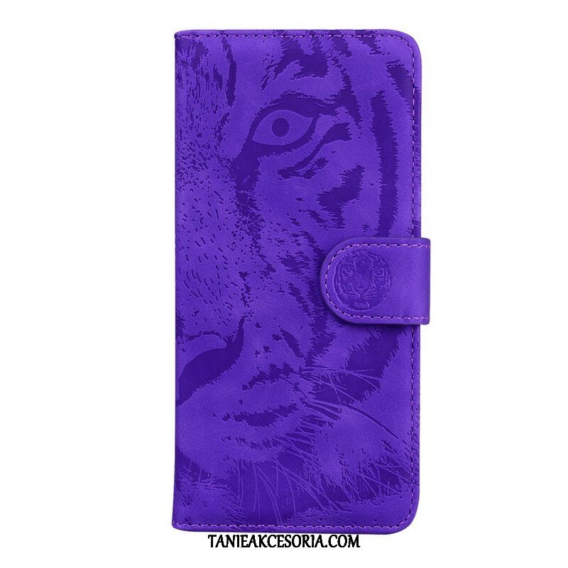 Etui Folio do iPhone 13 Mini Nadruk Twarzy Tygrysa