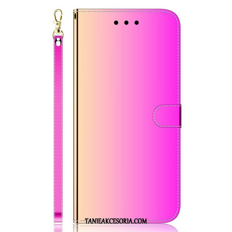 Etui Folio do iPhone 13 Mini Osłona Lusterka Ze Sztucznej Skóry