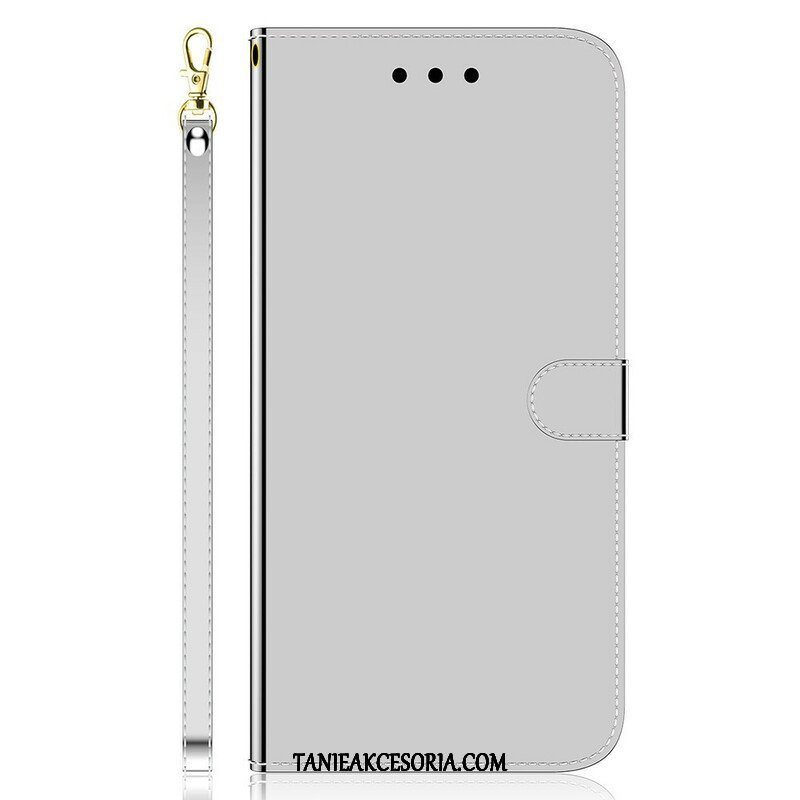 Etui Folio do iPhone 13 Mini Osłona Lusterka Ze Sztucznej Skóry