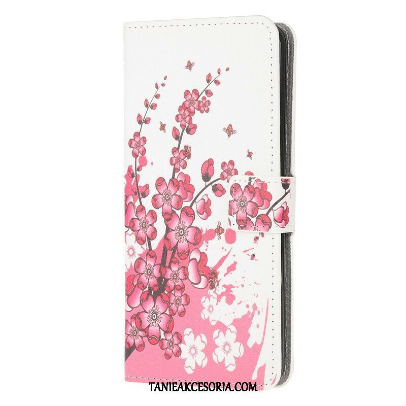 Etui Folio do iPhone 13 Mini Tropikalne Kwiaty