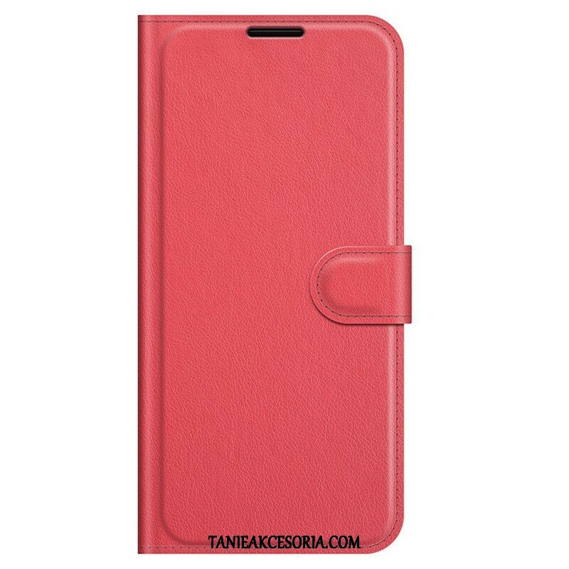 Etui Folio do iPhone 13 Pro Klasyczny Efekt Skóry Liczi