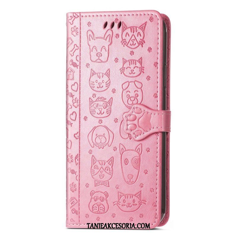 Etui Folio do iPhone 14 Animowane Zwierzęta