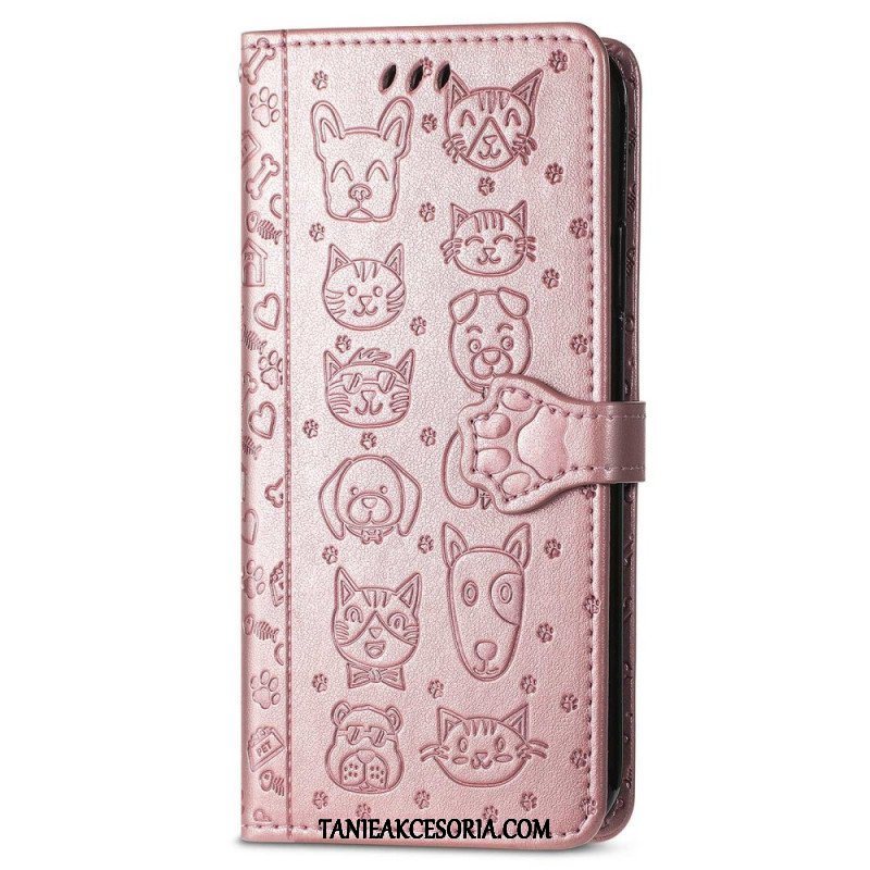 Etui Folio do iPhone 14 Animowane Zwierzęta