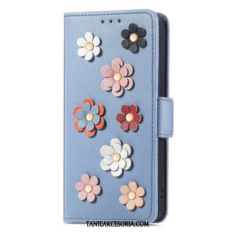 Etui Folio do iPhone 14 Dekoracyjne Kwiaty