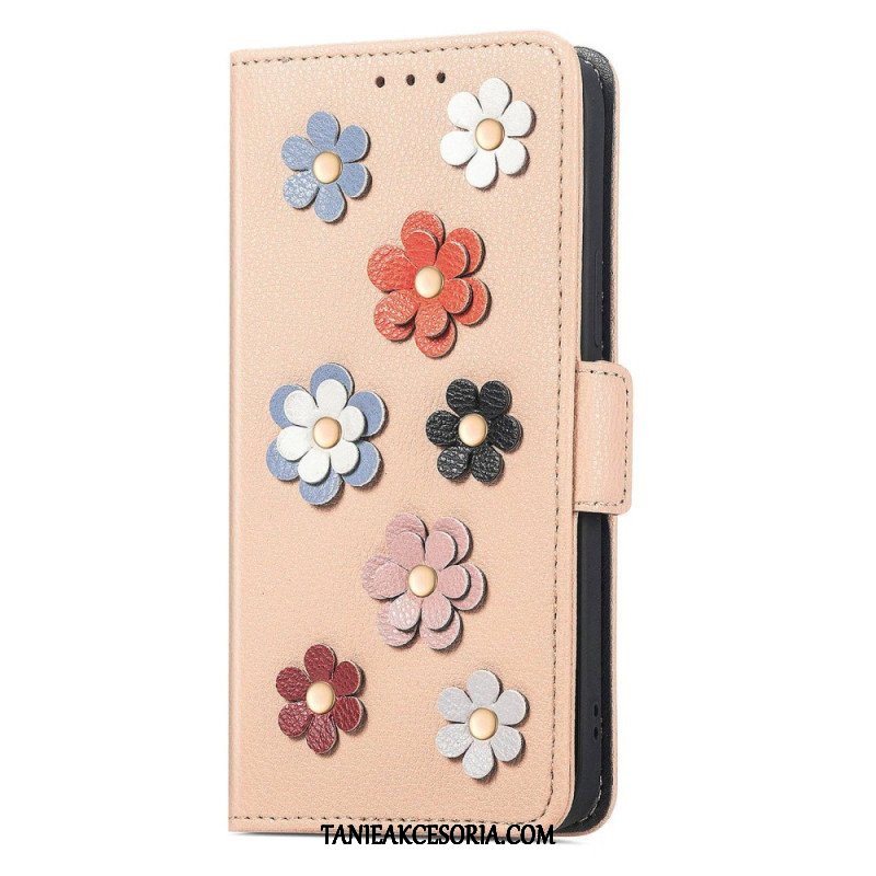 Etui Folio do iPhone 14 Dekoracyjne Kwiaty