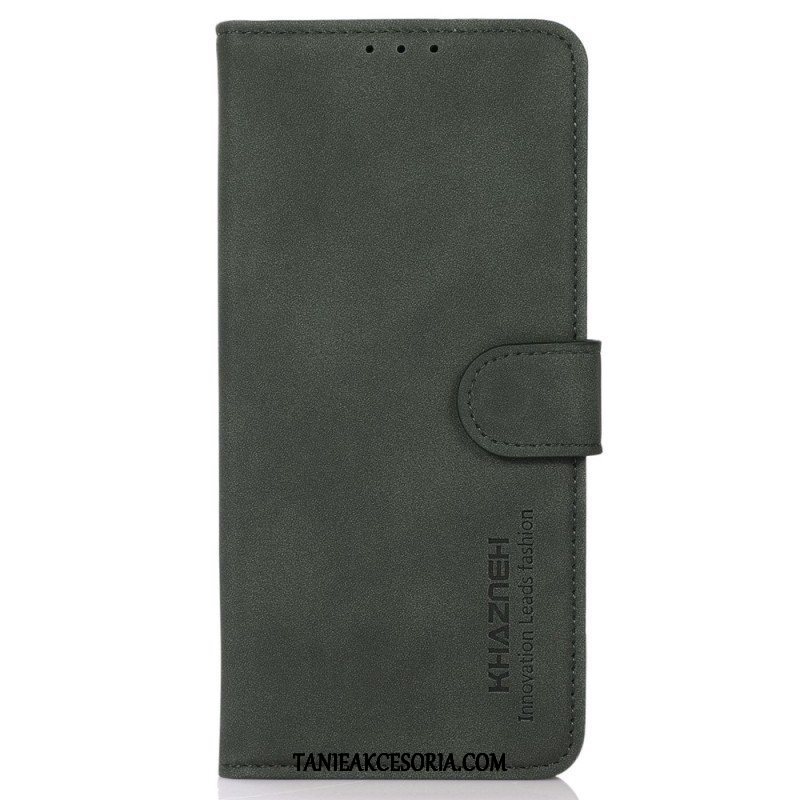 Etui Folio do iPhone 14 Modny Efekt Skóry Khazneh