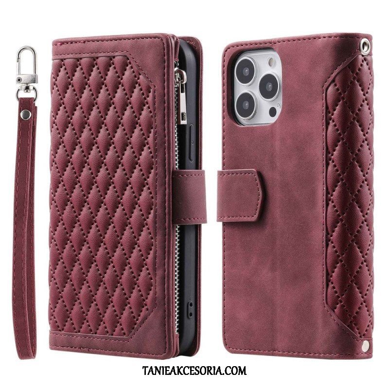 Etui Folio do iPhone 14 Plus Pikowany Styl