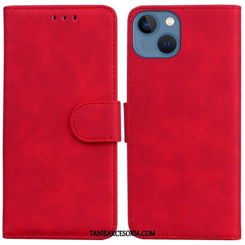 Etui Folio do iPhone 14 Plus Stylowa Skórzana Moda