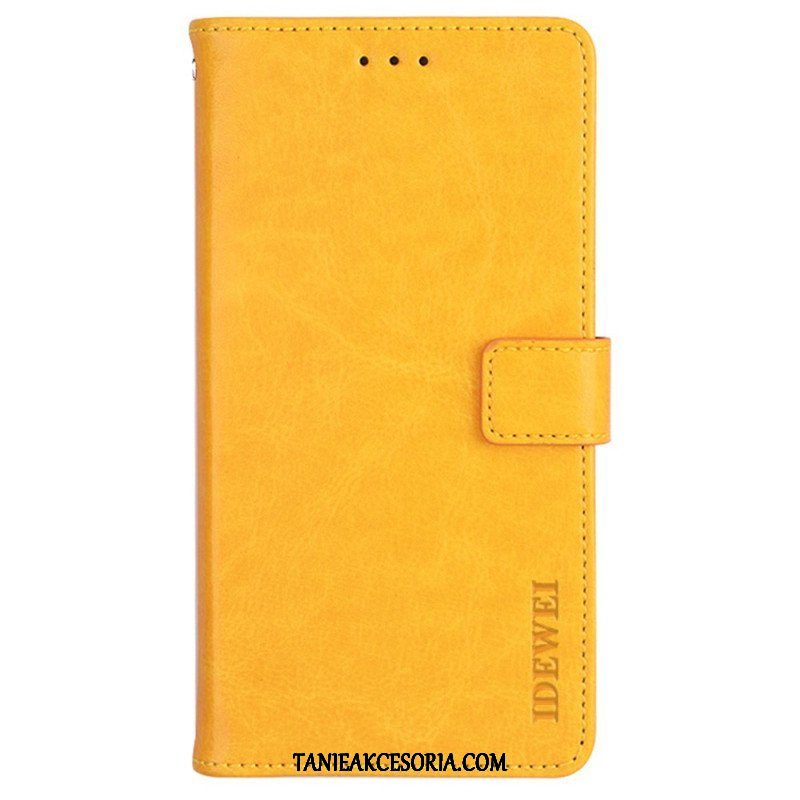 Etui Folio do iPhone 14 Pro Imitacja Skóry Idewei