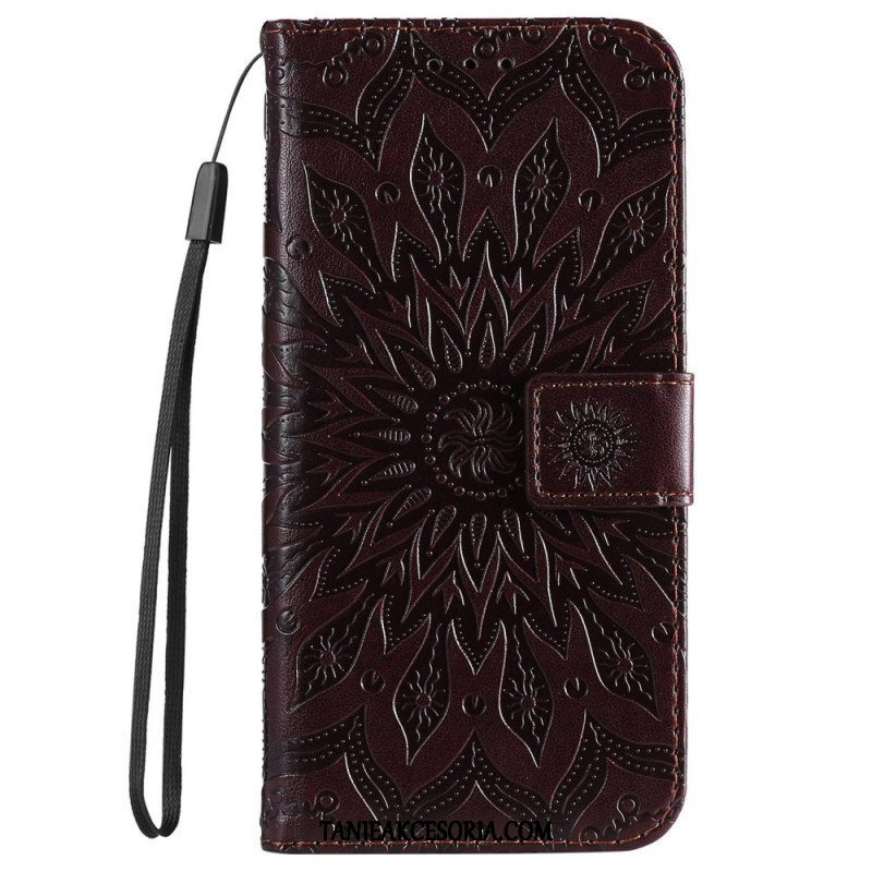 Etui Folio do iPhone 14 Pro Max Mandala Sun Ze Smyczą