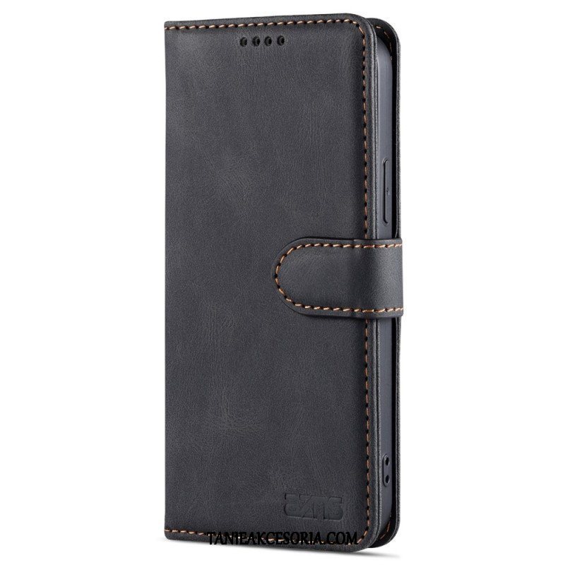 Etui Folio do iPhone 14 Stylizacja Skóry Azns