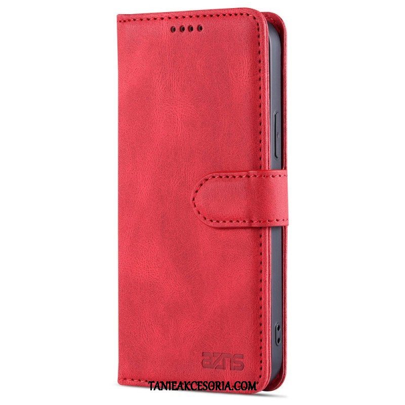 Etui Folio do iPhone 14 Stylizacja Skóry Azns