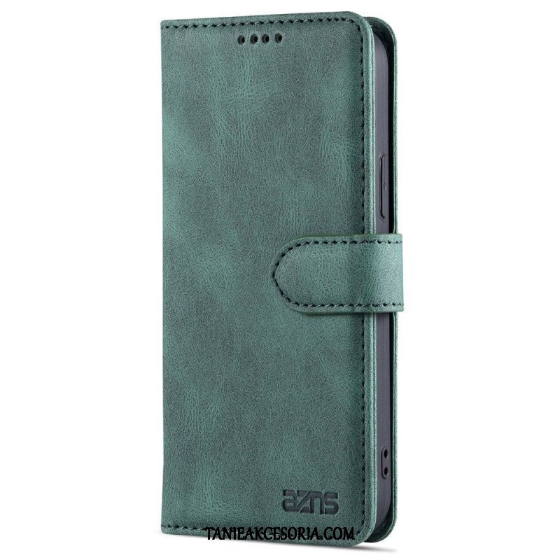 Etui Folio do iPhone 14 Stylizacja Skóry Azns