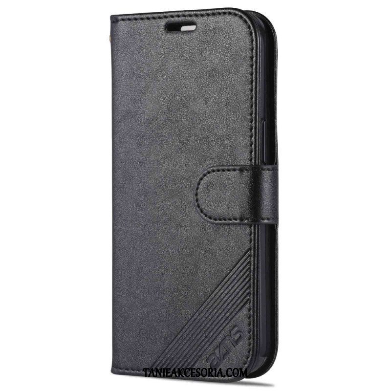 Etui Folio do iPhone 14 Stylizacja Skóry Azns