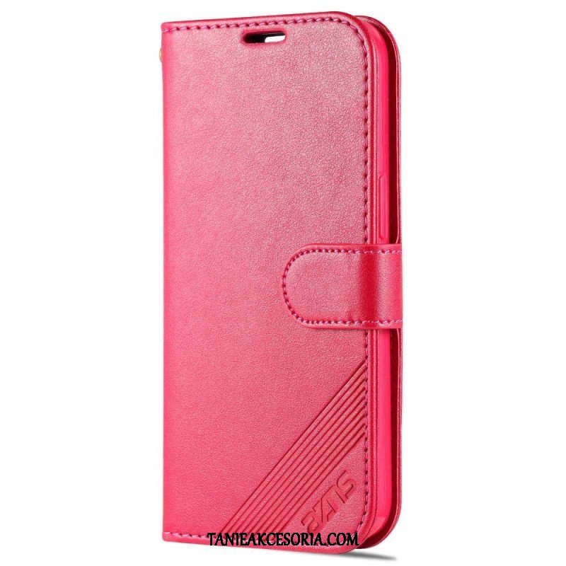 Etui Folio do iPhone 14 Stylizacja Skóry Azns