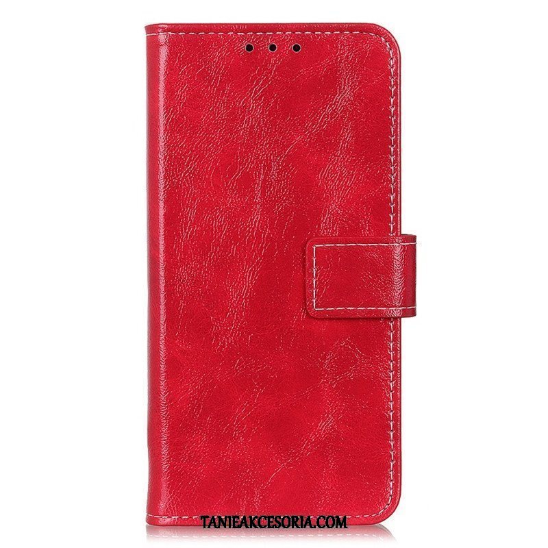 Etui Folio do iPhone 15 Lakierowane Z Widocznymi Szwami