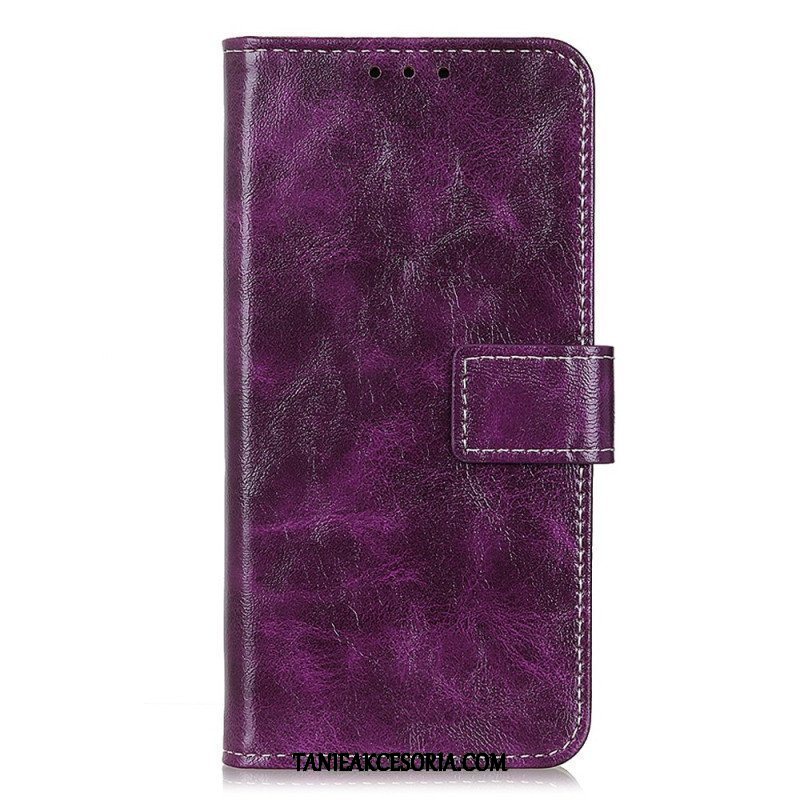 Etui Folio do iPhone 15 Lakierowane Z Widocznymi Szwami