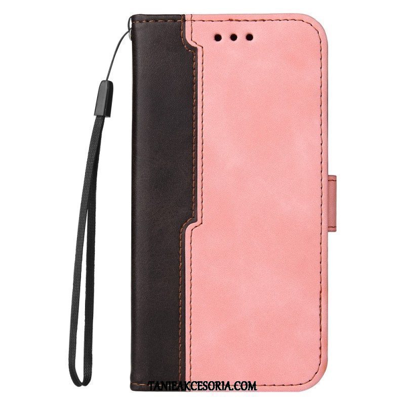 Etui Folio do iPhone 15 Plus Dwukolorowy. Stylowy