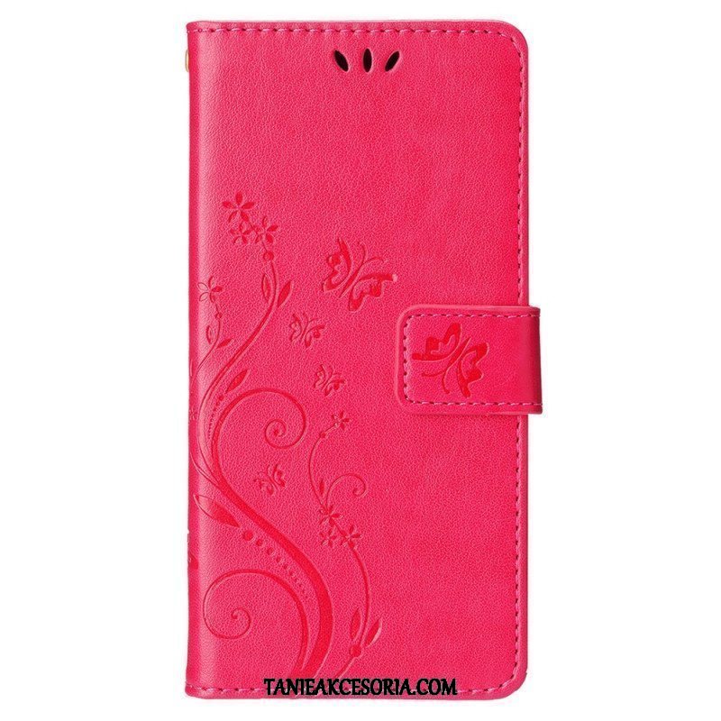 Etui Folio do iPhone 15 Plus Kwiaty I Motyle