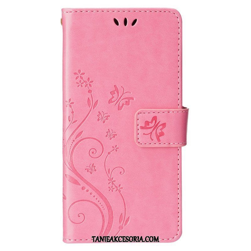 Etui Folio do iPhone 15 Plus Kwiaty I Motyle