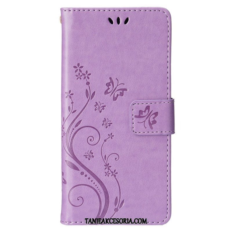 Etui Folio do iPhone 15 Plus Kwiaty I Motyle