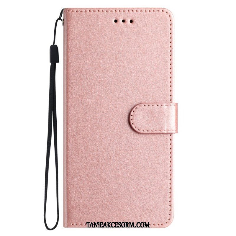 Etui Folio do iPhone 15 Plus z Łańcuch Pastelowy Z Paskiem